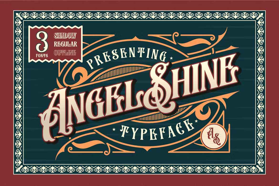 Beispiel einer Angel Shine Line-Schriftart